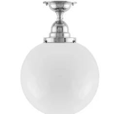 Karlskrona Lampfabrik Klotlampor - Tak|Taklampa - Byström 100 nickel, stor klotskärm