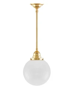 Karlskrona Lampfabrik Pendellampor|Klotlampor - Tak|Taklampa - Byströmpendel 100 mässing, klotskärm