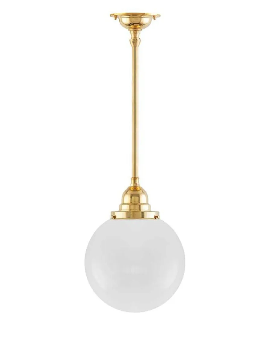 Karlskrona Lampfabrik Pendellampor|Klotlampor - Tak|Taklampa - Byströmpendel 100 mässing, klotskärm