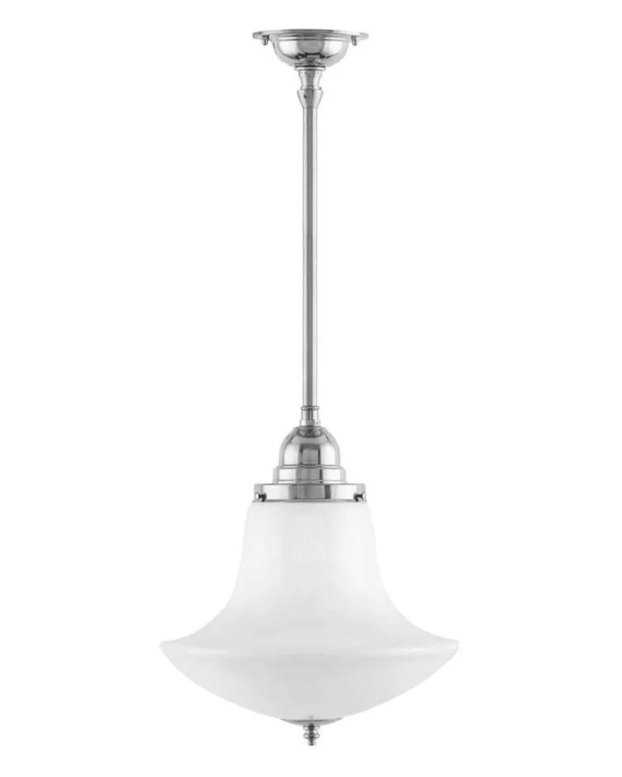 Karlskrona Lampfabrik Pendellampor|Taklampa - Byströmpendel 100 nickel, klottrattskärm