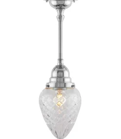 Karlskrona Lampfabrik Små Taklampor|Pendellampor|Taklampa - Byströmpendel 80 nickel, klardroppe