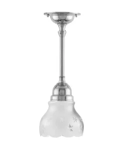 Karlskrona Lampfabrik Små Taklampor|Pendellampor|Taklampa - Byströmpendel 60 nickel, slipat mattglas