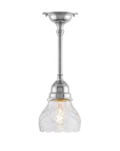 Karlskrona Lampfabrik Små Taklampor|Pendellampor|Taklampa - Byströmpendel 60 nickel, klarglas