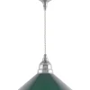 Karlskrona Lampfabrik Små Taklampor|Pendellampor|Taklampa - Byström sladdpendel 60 nickel, grön skärm