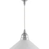Karlskrona Lampfabrik Små Taklampor|Pendellampor|Taklampa - Byström sladdpendel 60 nickel, vit skärm