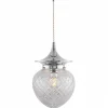 Karlskrona Lampfabrik Pendellampor|Taklampa - Dahlberg sladdpendel 100 nickel, klarglas droppe