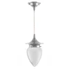 Karlskrona Lampfabrik Små Taklampor|Pendellampor|Taklampa - Dahlberg sladdpendel 80 nickel, mattglas droppe