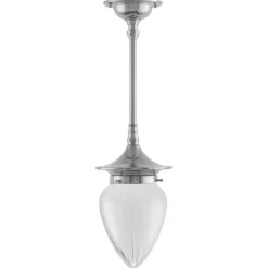 Karlskrona Lampfabrik Små Taklampor|Pendellampor|Taklampa - Dahlbergspendel 80 nickel, mattglas droppe