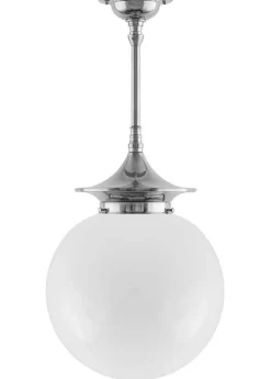Karlskrona Lampfabrik Pendellampor|Klotlampor - Tak|Taklampa - Dahlbergspendel 100 nickel, stor klotskärm
