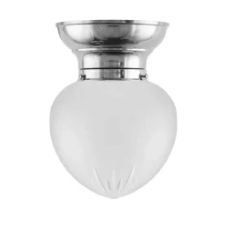 Karlskrona Lampfabrik Plafonder|Taklampa - Frödingplafond 100 nickel, slipat mattglas