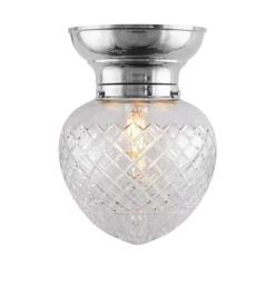 Karlskrona Lampfabrik Plafonder|Taklampa - Frödingplafond 100 nickel, klardroppe