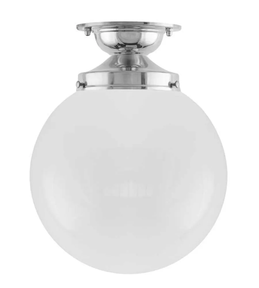 Karlskrona Lampfabrik Klotlampor - Tak|Taklampa - Lundkvist 100 nickel, klotskärm