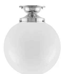 Karlskrona Lampfabrik Klotlampor - Tak|Taklampa - Lundkvist 100 nickel, stor klotskärm