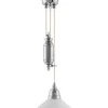Karlskrona Lampfabrik Skomakarlampor Med Hiss|Skomakarlampor|Taklampa - Skomakarhiss nickel, vit skärm 25 cm