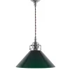 Karlskrona Lampfabrik Skomakarlampor|Taklampa - Skomakarsladd nickel, hög grön skärm 25 cm