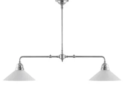 Karlskrona Lampfabrik Spelbordslampor|Stora Taklampor|Taklampa - Spelbordslampa nickel, vit skärm