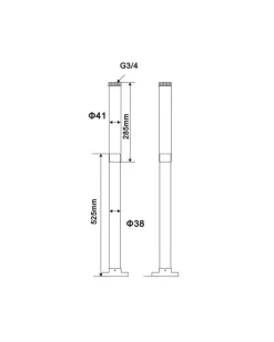 Arroll Limited Gjutjärnsbadkar|Teleskop rörskydd max 790 mm till vattenrör - Krom