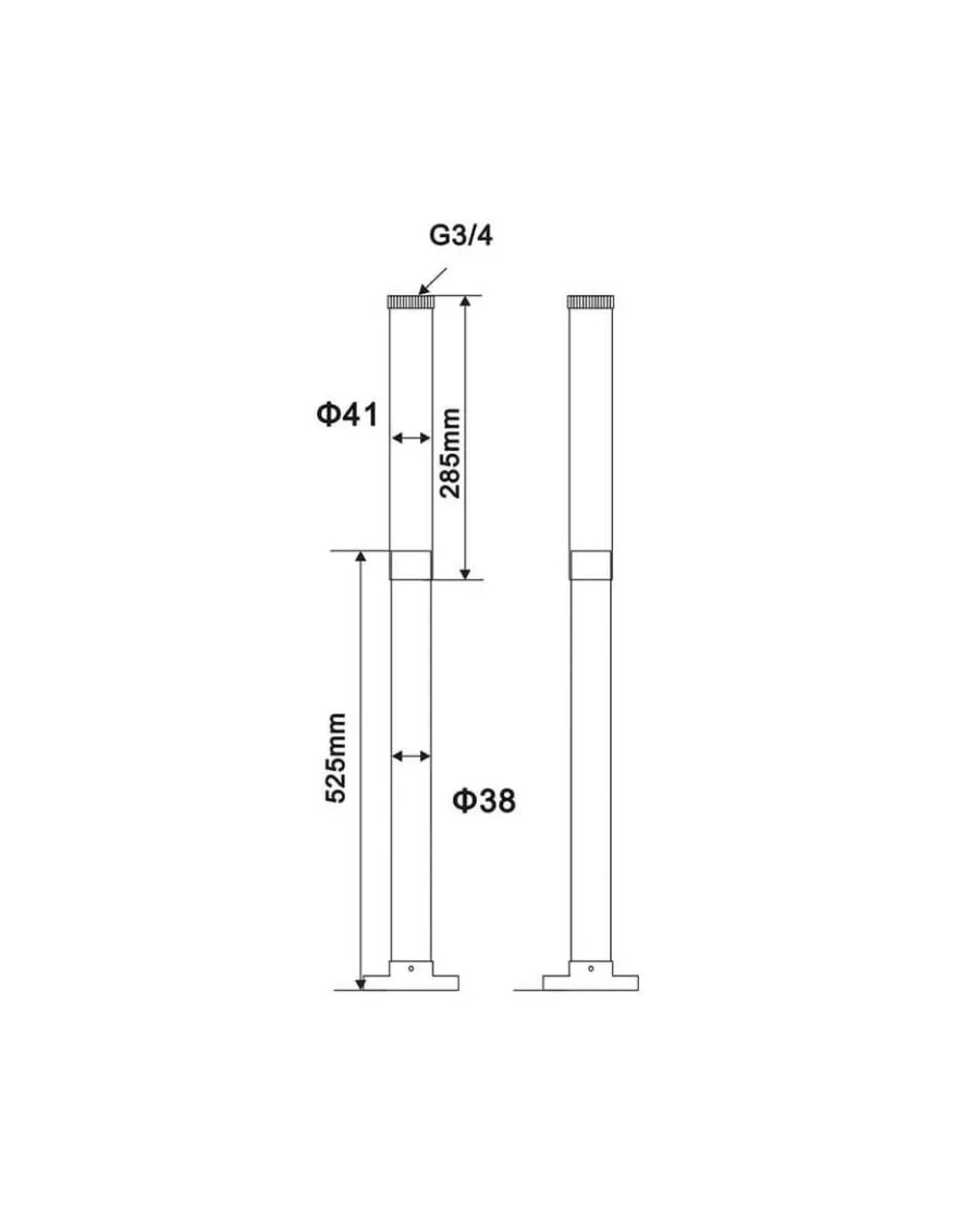 Arroll Limited Gjutjärnsbadkar|Teleskop rörskydd max 790 mm till vattenrör - Krom