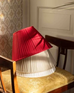 Karlskrona Lampfabrik Plisserade Lampskärmar|Textilskärm d300 (Ringf/Röd)
