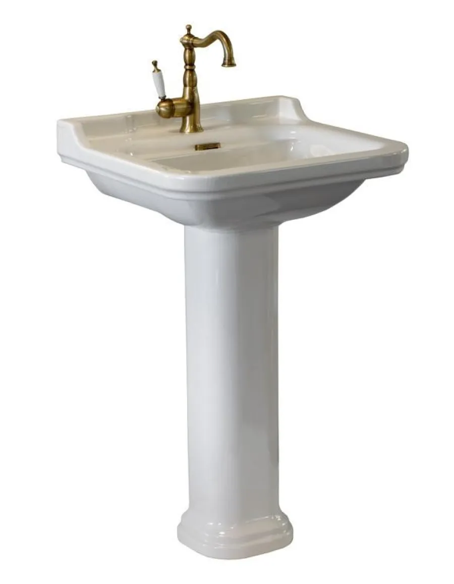 KERASAN S.R.L. Tvättställ Med Pelare|Tvättställ|Tvättställ Art Deco - 60 cm, piedestal