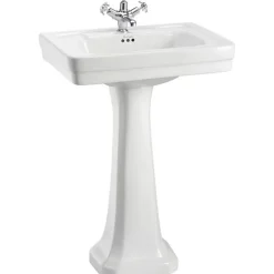 Badex AB Tvättställ Med Pelare|Tvättställ|Tvättställ - Burlington Clean 58 cm med piedestal