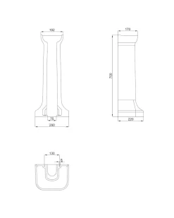 Badex AB Tvättställ Med Pelare|Tvättställ|Tvättställ - Guild 62 cm, piedestal