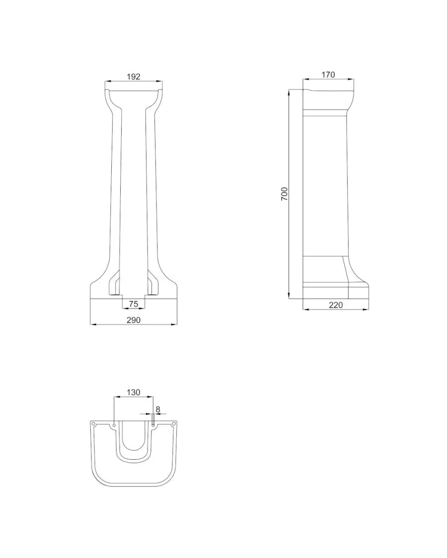 Badex AB Tvättställ Med Pelare|Tvättställ|Tvättställ - Guild 62 cm, piedestal