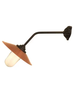 Kulturjern AB Stallampor & Gårdslampor|Stallampa & Gårdslampa|Utomhuslampa - Stallampa 45° rak lång, kopparskärm