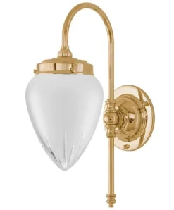 Karlskrona Lampfabrik Vägglampor Med Glaskupa|Vägglampor I Mässing|Vägglampa - Blomberg 80 mässing, matt droppe