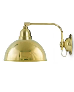Karlskrona Lampfabrik Vägglampor I Mässing|Vägglampa - Gripenberg mässingsskärm, vit