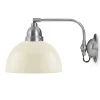 Karlskrona Lampfabrik Vägglampor I Nickel|Vägglampor Med Glaskupa|Vägglampa - Gripenberg nickel, benvit halvsfär, brun