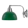 Karlskrona Lampfabrik Vägglampor I Nickel|Vägglampor Med Glaskupa|Vägglampa - Gripenberg nickel, grön halvsfär, brun