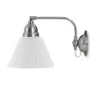 Karlskrona Lampfabrik Vägglampor I Nickel|Vägglampor Med Tygskärm|Vägglampa - Gripenberg nickel, vit tygskärm, vit