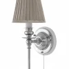 Karlskrona Lampfabrik Vägglampor I Nickel|Vägglampor Med Tygskärm|Vägglampa - Ribbing nickel, beige skärm