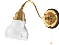 Karlskrona Lampfabrik Vägglampor Med Glaskupa|Vägglampor I Mässing|Vägglampa - Runeberg mässing, slipat mattglas