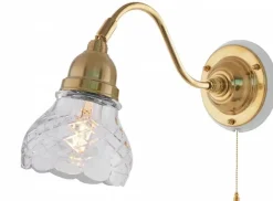Karlskrona Lampfabrik Vägglampor Med Glaskupa|Vägglampor I Mässing|Vägglampa - Runeberg mässing, slipat klarglas
