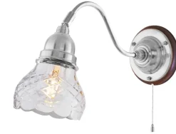 Karlskrona Lampfabrik Vägglampor I Nickel|Vägglampor Med Glaskupa|Vägglampa - Runeberg nickel, slipat klarglas