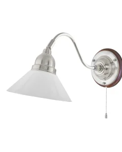 Karlskrona Lampfabrik Vägglampor Med Glaskupa|Vägglampor I Nickel|Vägglampa - Runeberg nickel vit skomakarskärm