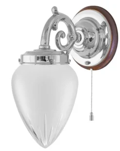 Karlskrona Lampfabrik Vägglampor I Nickel|Vägglampor Med Glaskupa|Vägglampa - Topelius nickel, slipat mattglas