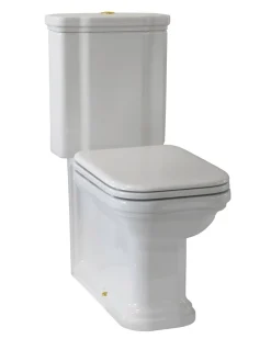 KERASAN S.R.L. Golvstående Toaletter|WC - Art Deco golvstående toalett med spolknapp & sits - Guld