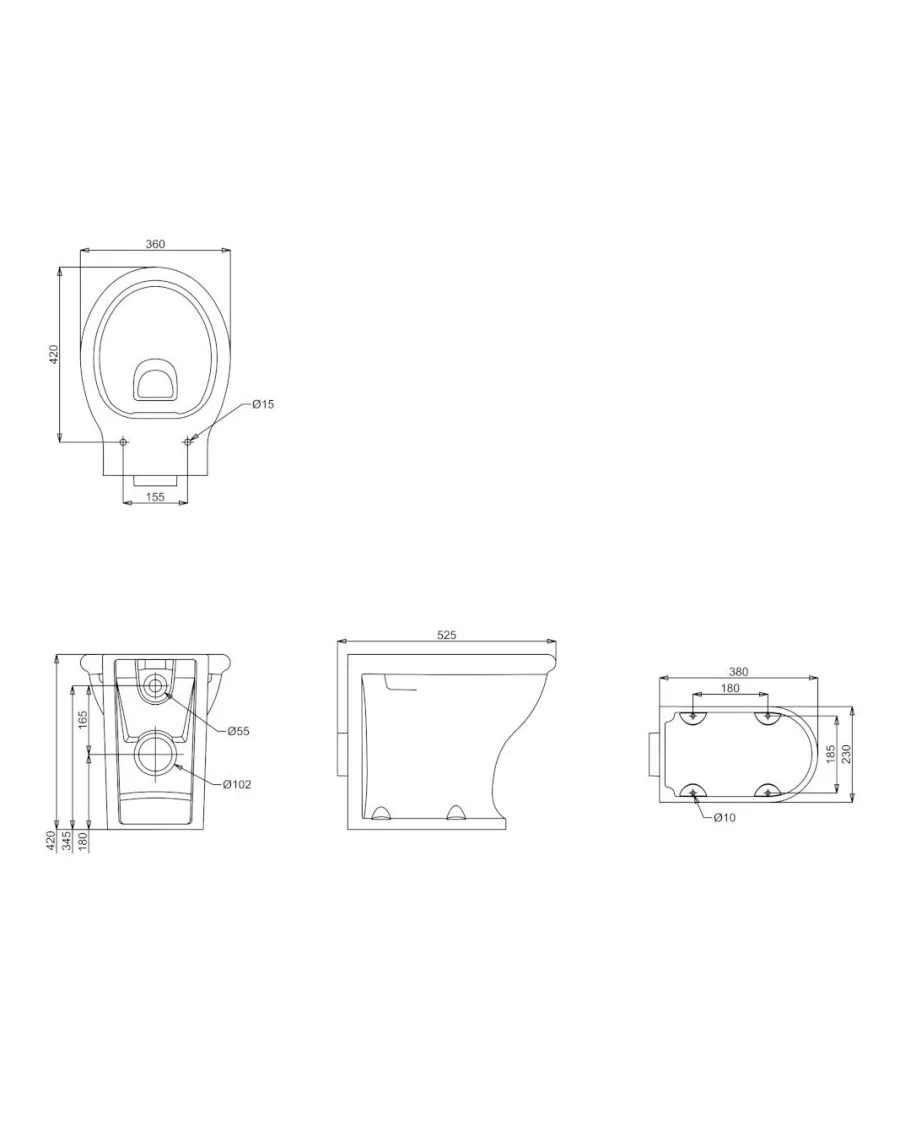 Badex AB Golvstående Toaletter|WC - Guild back-to-wall toalett med sits