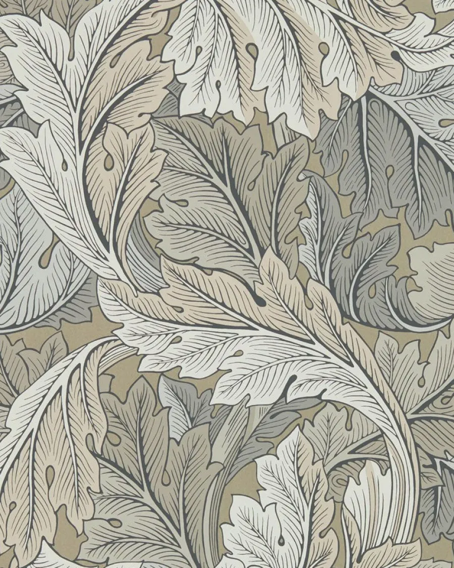 Sanderson Design Group Brands Ltd Mönstrade Tapeter|Blommiga Tapeter|William Morris & Co. Tapet - Acanthus Manilla/Stone