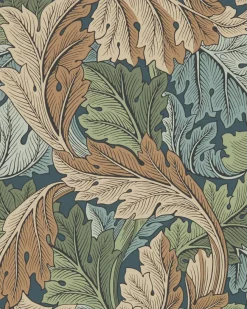Sanderson Design Group Brands Ltd Mönstrade Tapeter|Blommiga Tapeter|William Morris & Co. Tapet - Acanthus Slate Blue/Thyme