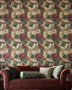 Sanderson Design Group Brands Ltd Mönstrade Tapeter|Blommiga Tapeter|William Morris & Co. Tapet - Acanthus Madder/Thyme