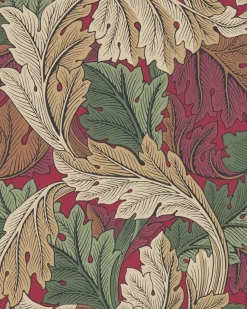 Sanderson Design Group Brands Ltd Mönstrade Tapeter|Blommiga Tapeter|William Morris & Co. Tapet - Acanthus Madder/Thyme