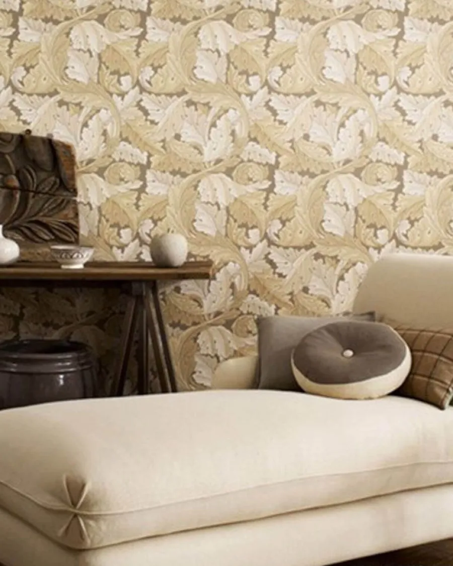 Sanderson Design Group Brands Ltd Mönstrade Tapeter|Blommiga Tapeter|William Morris & Co. Tapet - Acanthus Stone