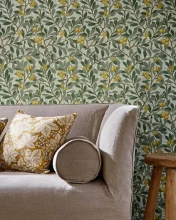 Sanderson Design Group Brands Ltd Mönstrade Tapeter|Blommiga Tapeter|William Morris & Co. Tapet - Arbutus Sage/Lemon