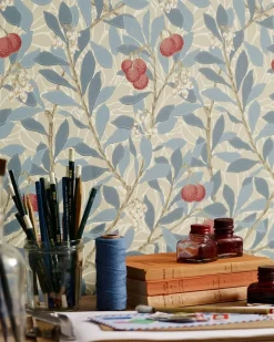 Sanderson Design Group Brands Ltd Mönstrade Tapeter|Blommiga Tapeter|William Morris & Co. Tapet - Arbutus Olive/Pink