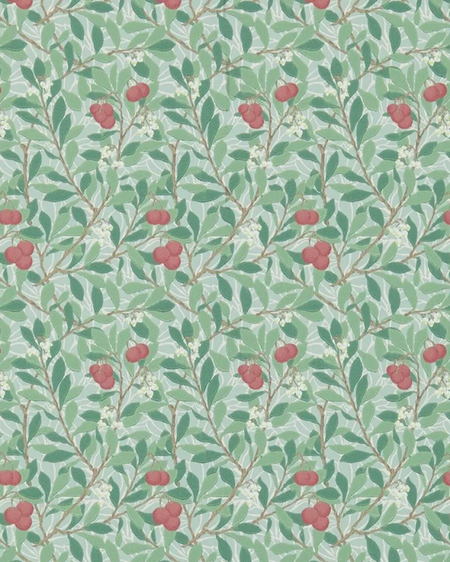 Sanderson Design Group Brands Ltd Mönstrade Tapeter|Blommiga Tapeter|William Morris & Co. Tapet - Arbutus Thyme/Coral