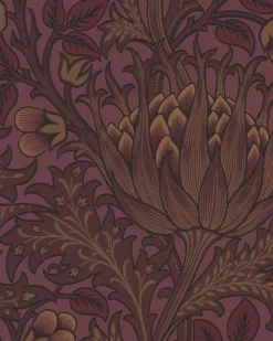 Sanderson Design Group Brands Ltd Mönstrade Tapeter|Blommiga Tapeter|William Morris & Co. Tapet - Artichoke Wine